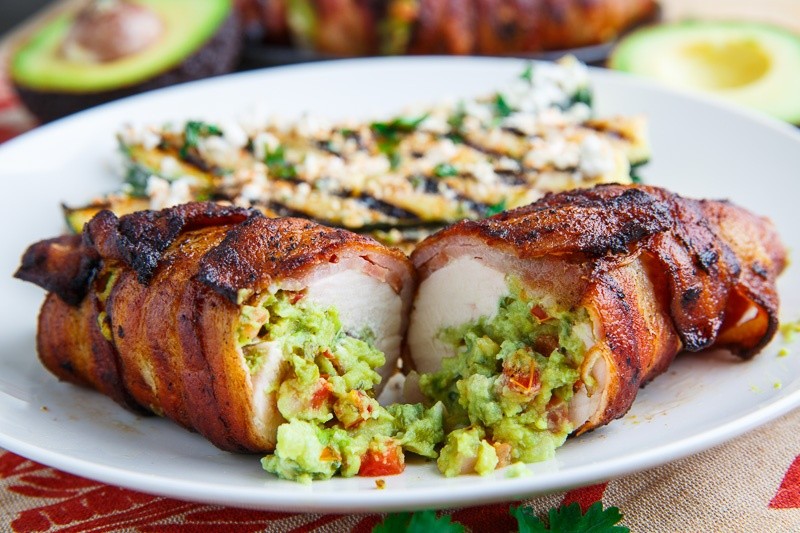Bacon Wrapped Chicken Breasts Stuffed With Guacamole | Easy Recipe