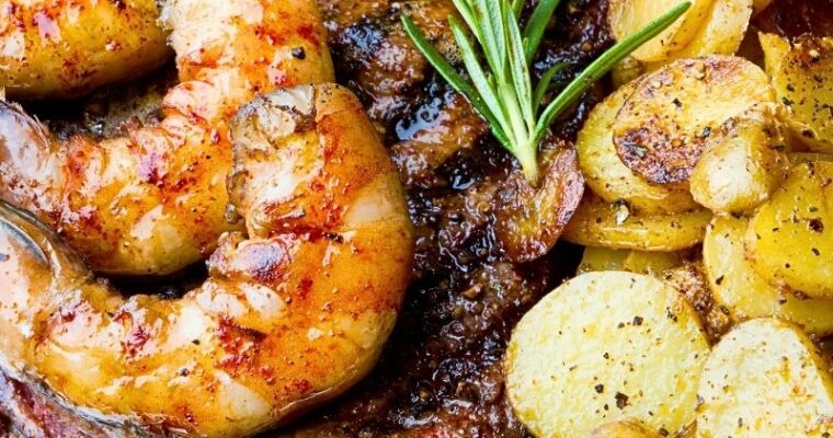Garlic Butter Steak and Shrimps