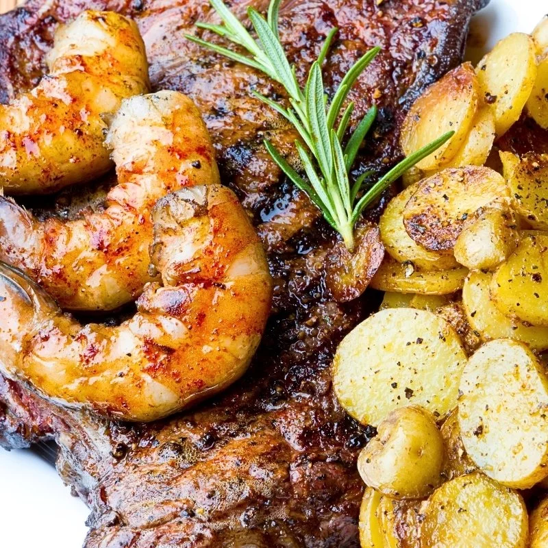 Garlic Butter Steak and Shrimps