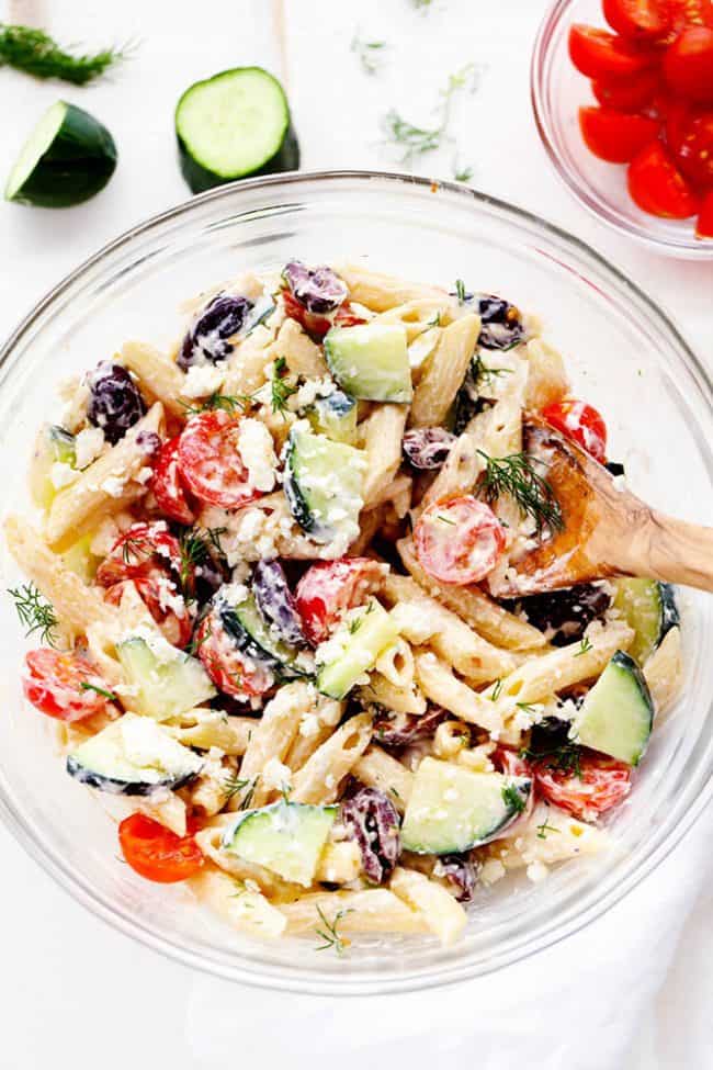 Greek Tzatziki Salad with Pasta Recipe