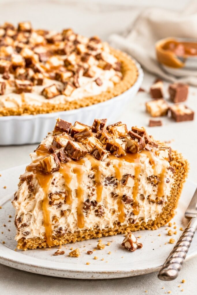 Snickers Bar Pie - No Bake Recipe