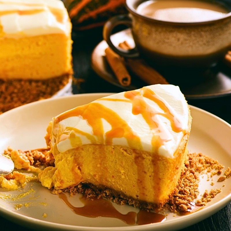 Pumpkin Cheesecake with Caramel Sauce Recipe