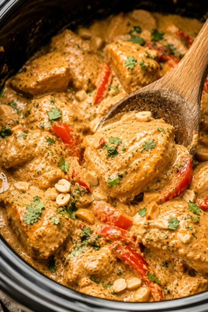Slow Cooker Thai Peanut Chicken Recipe