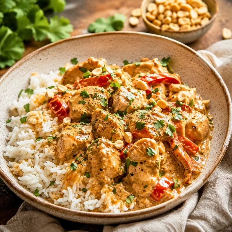 Slow Cooker Thai Peanut Chicken Recipe