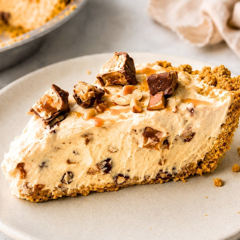 Snickers Bar Pie – No Bake Recipe
