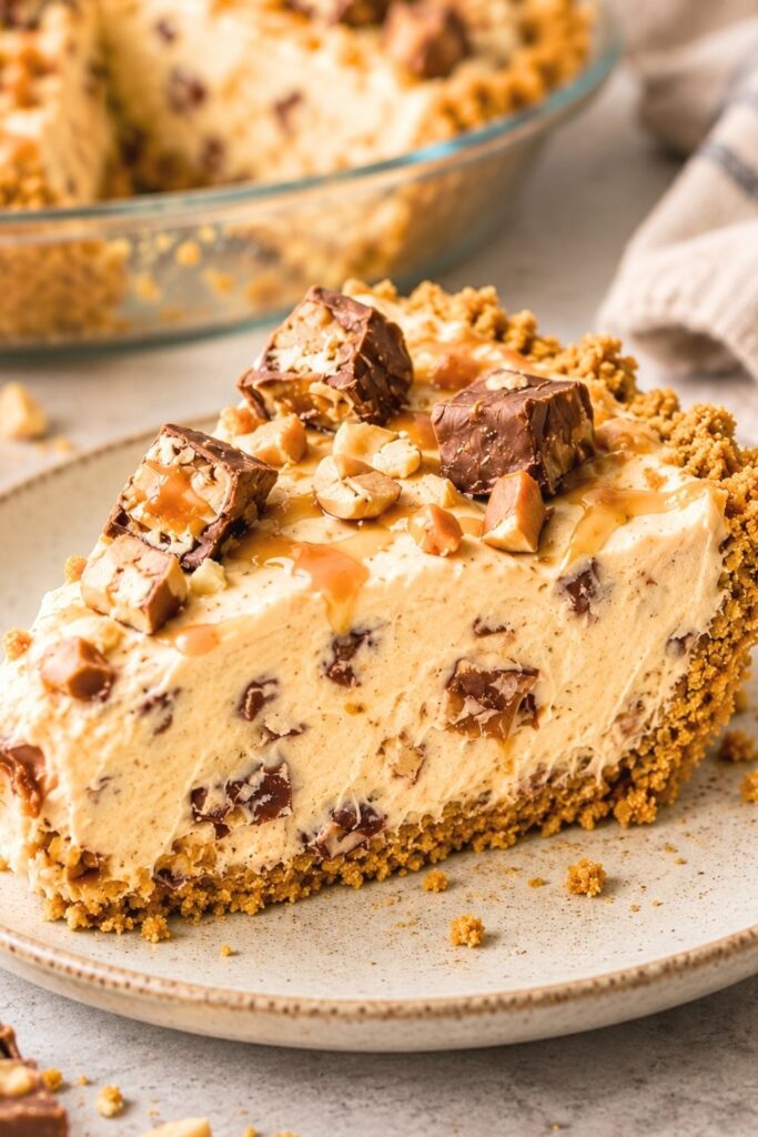 Snickers Bar Pie - No Bake Recipe