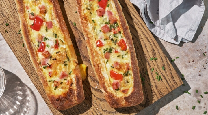 French Bread Boats Stuffed with Sausage