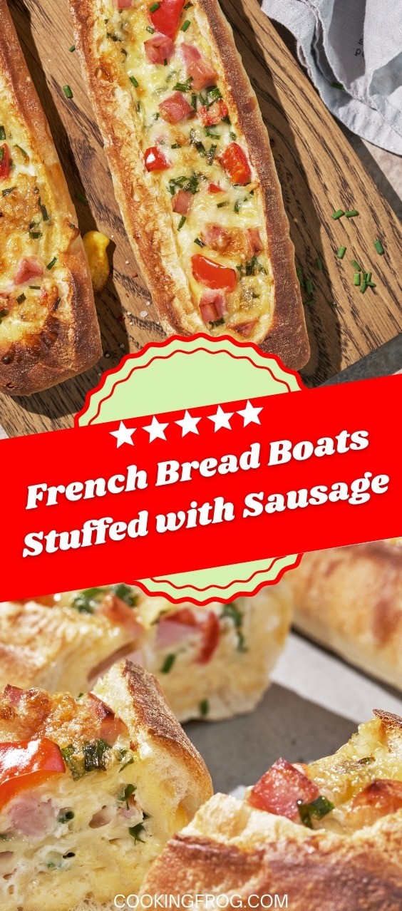 French Bread Boats Stuffed with Sausage