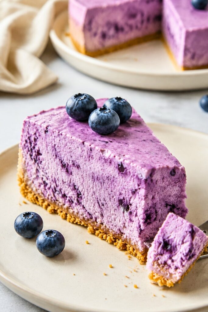 Frozen Blueberry Pie - No Bake