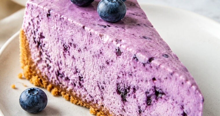 Frozen Blueberry Pie – No Bake