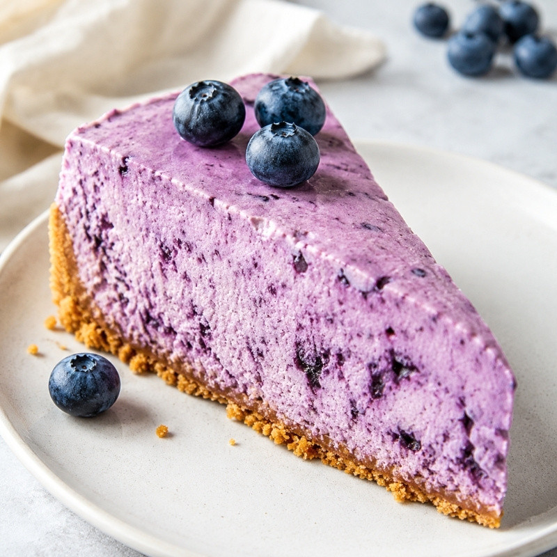 Frozen Blueberry Pie – No Bake