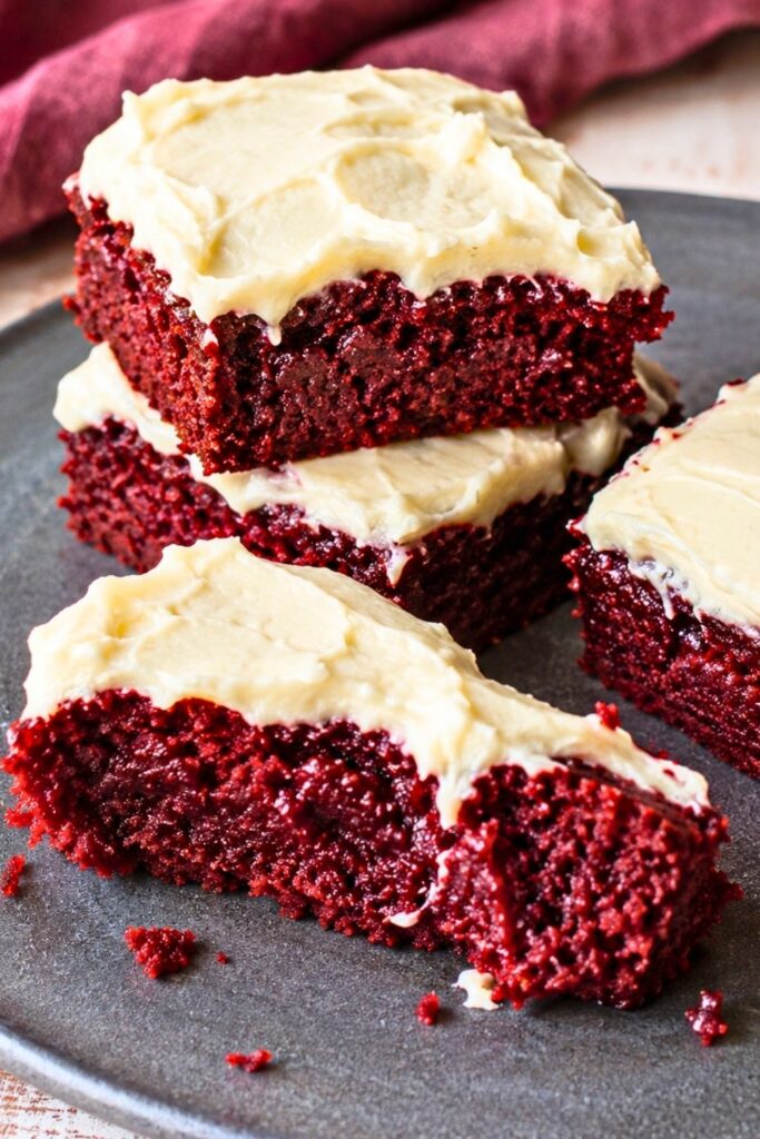 Red Velvet Brownies on a plate