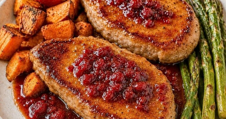 Pork Chops with Cranberries and Balsamic