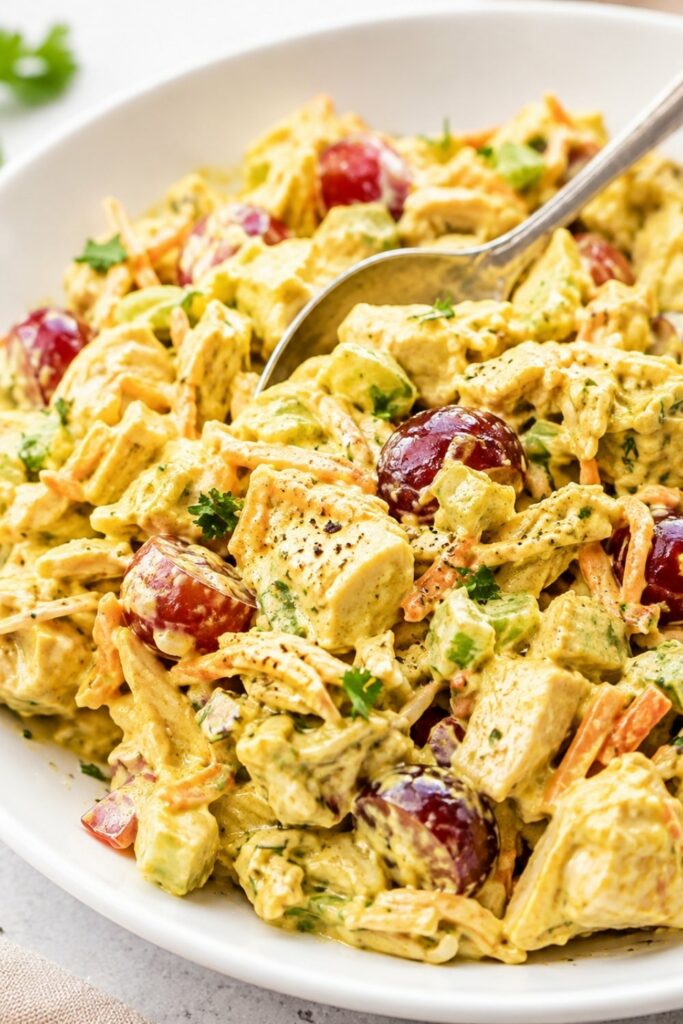 Chicken Curry Salad in a plate