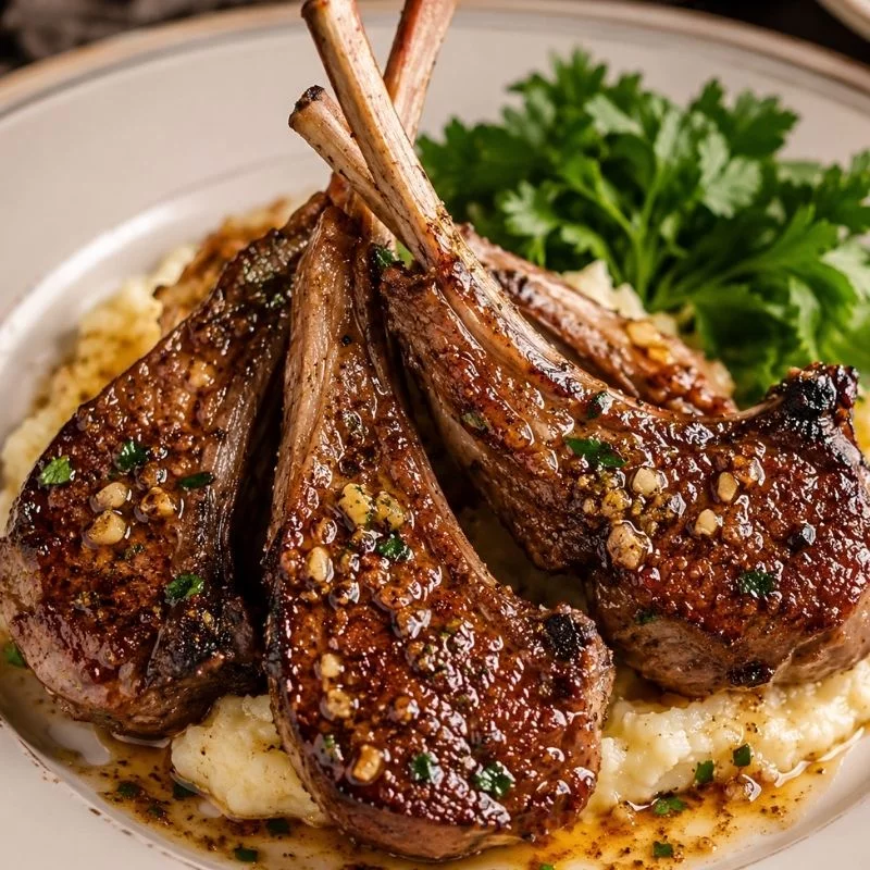 Juicy Garlic Lamb Chops with Herbs