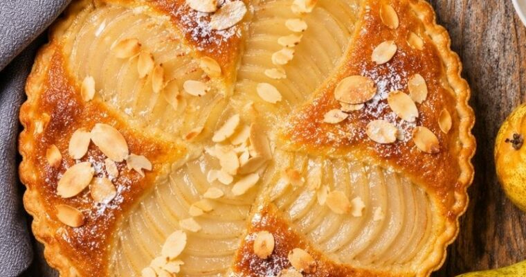 French Pear Almond Tart with Crust Recipe