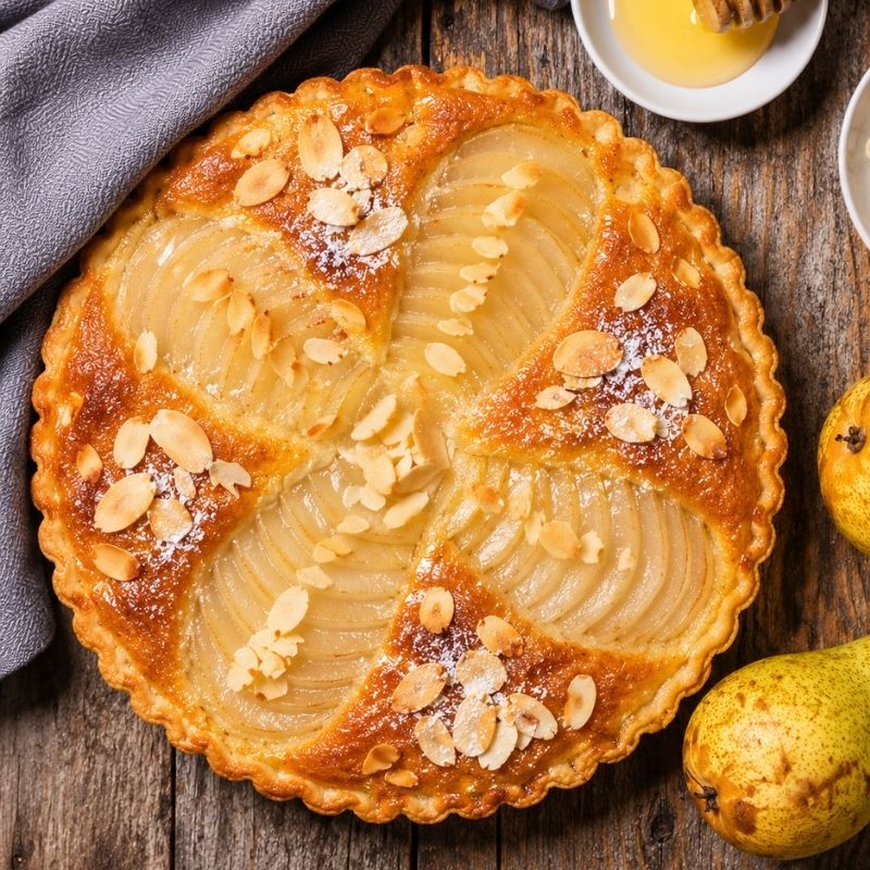 French Pear Almond Tart with Crust Recipe