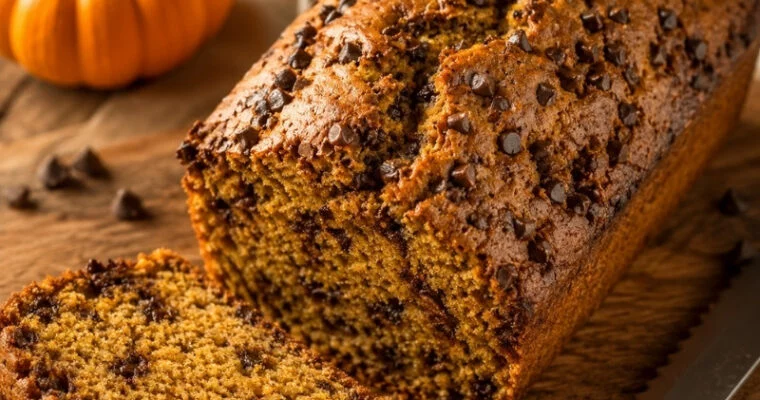 Chocolate Chip Pumpkin Bread with Vegan Version