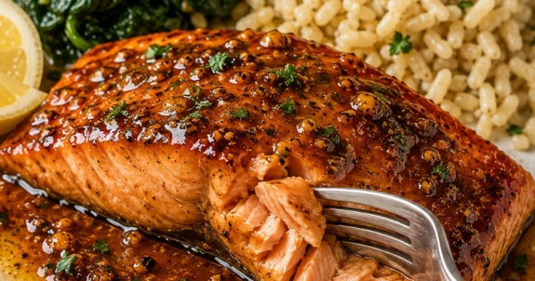Honey Glazed Salmon with Apple Cider