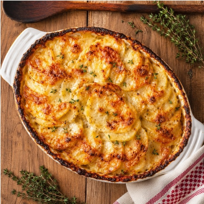 Cheesy Hasselback Potato Gratin