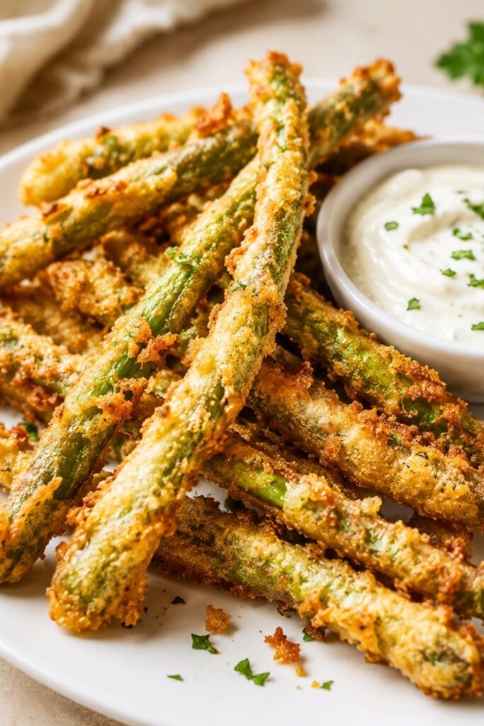 Burgerville Fried Asparagus with Garlic Aioli