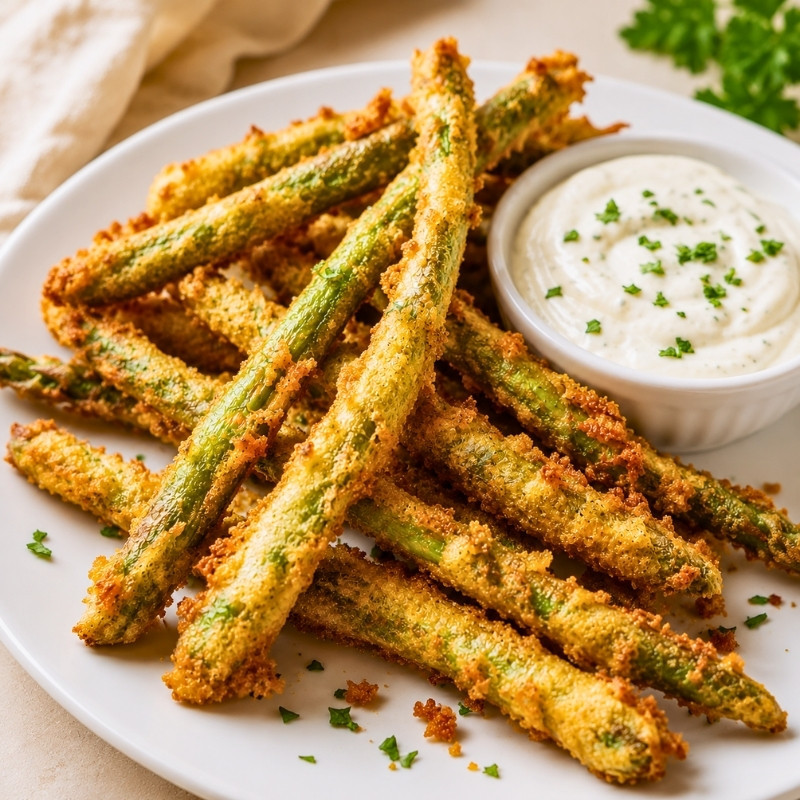 Burgerville Fried Asparagus with Garlic Aioli (Copycat)