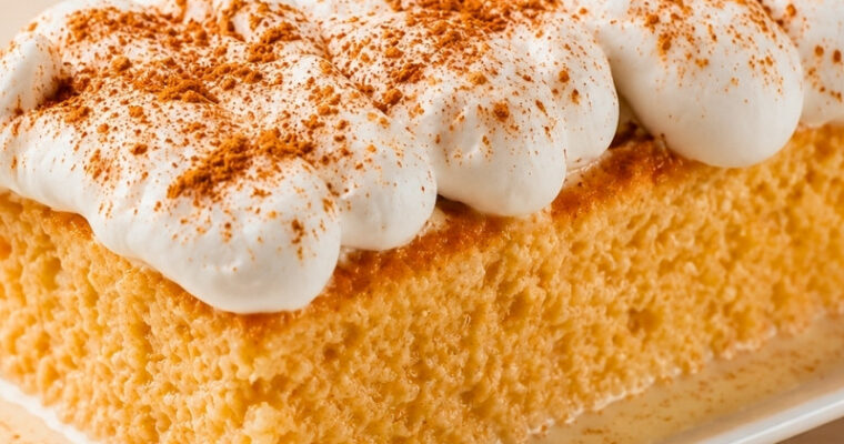 Pumpkin Tres Leches Cake With Spicy Cream