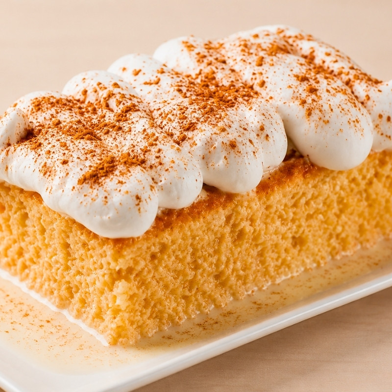 Pumpkin Tres Leches Cake With Spicy Cream