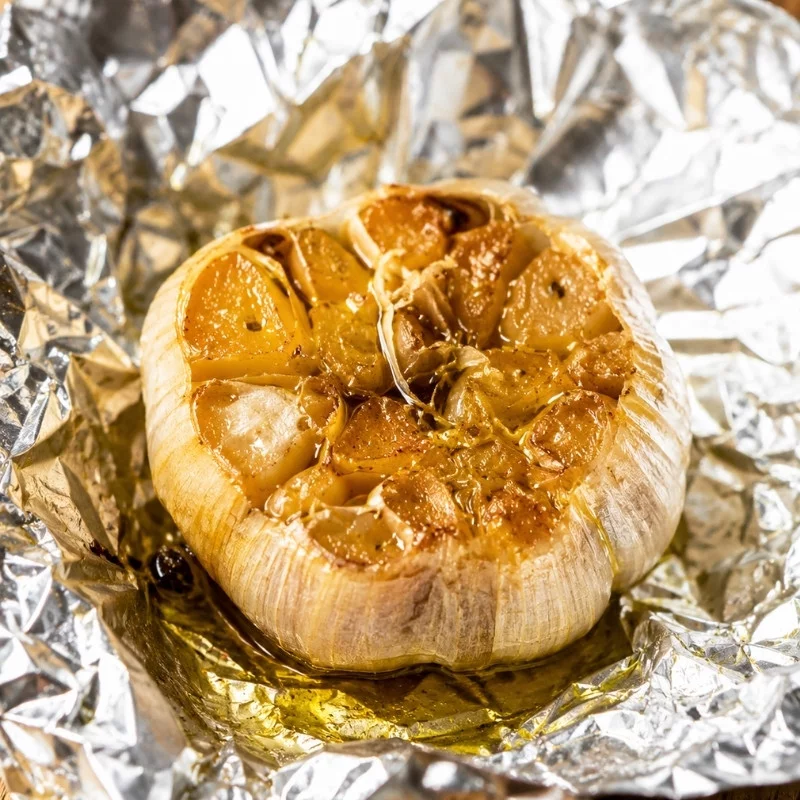 roasted garlic in foil