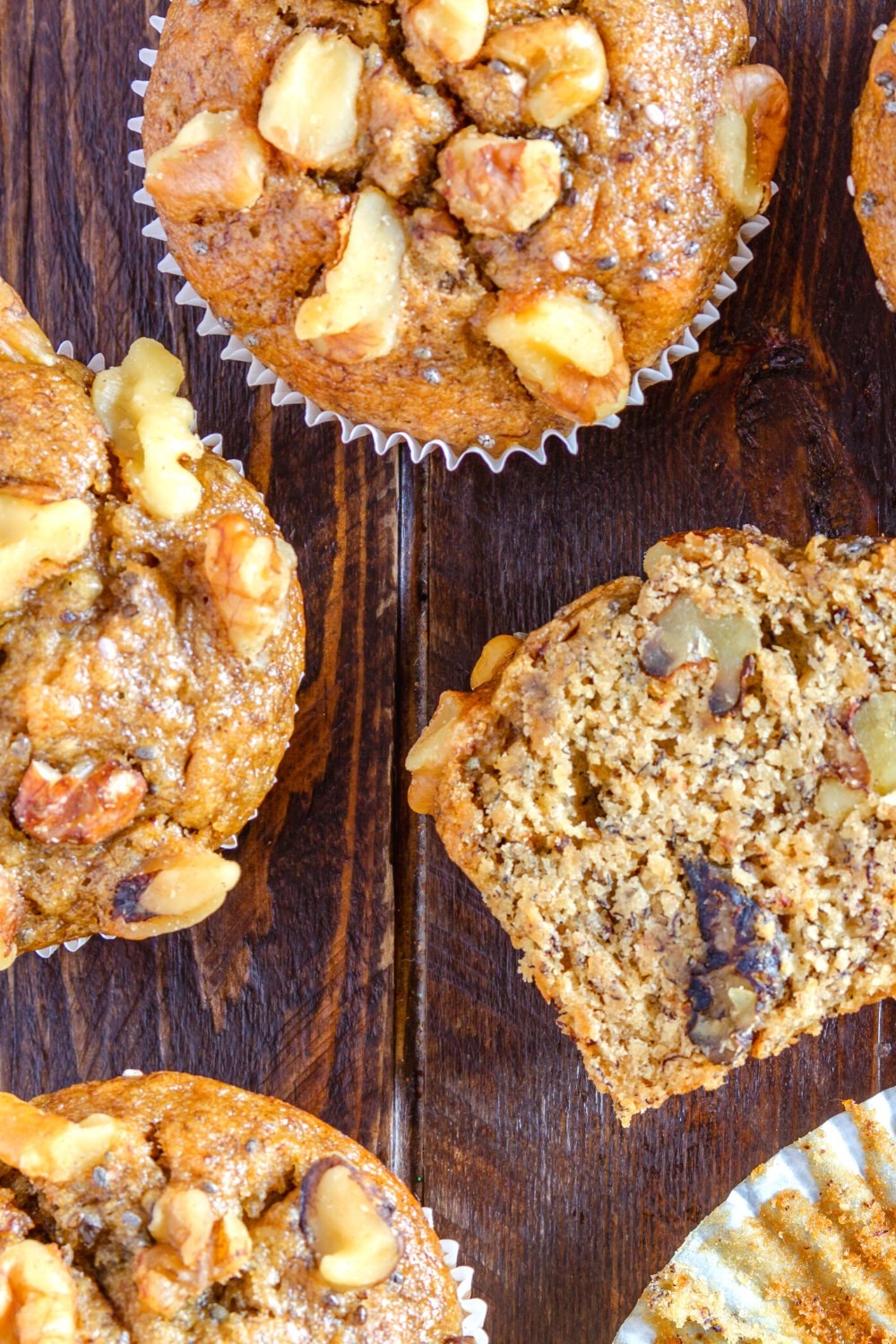 Moist Egg-Free Banana Muffins with Crunchy Walnuts