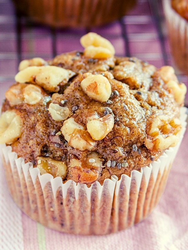 Moist Egg-Free Banana Muffins with Crunchy Walnuts