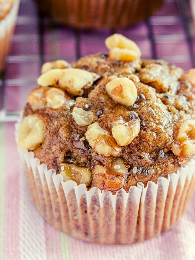 Moist Egg-Free Banana Muffins with Crunchy Walnuts