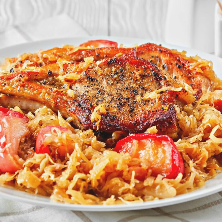 Authentic German Pork Chops and Sauerkraut Recipe Cooking Frog