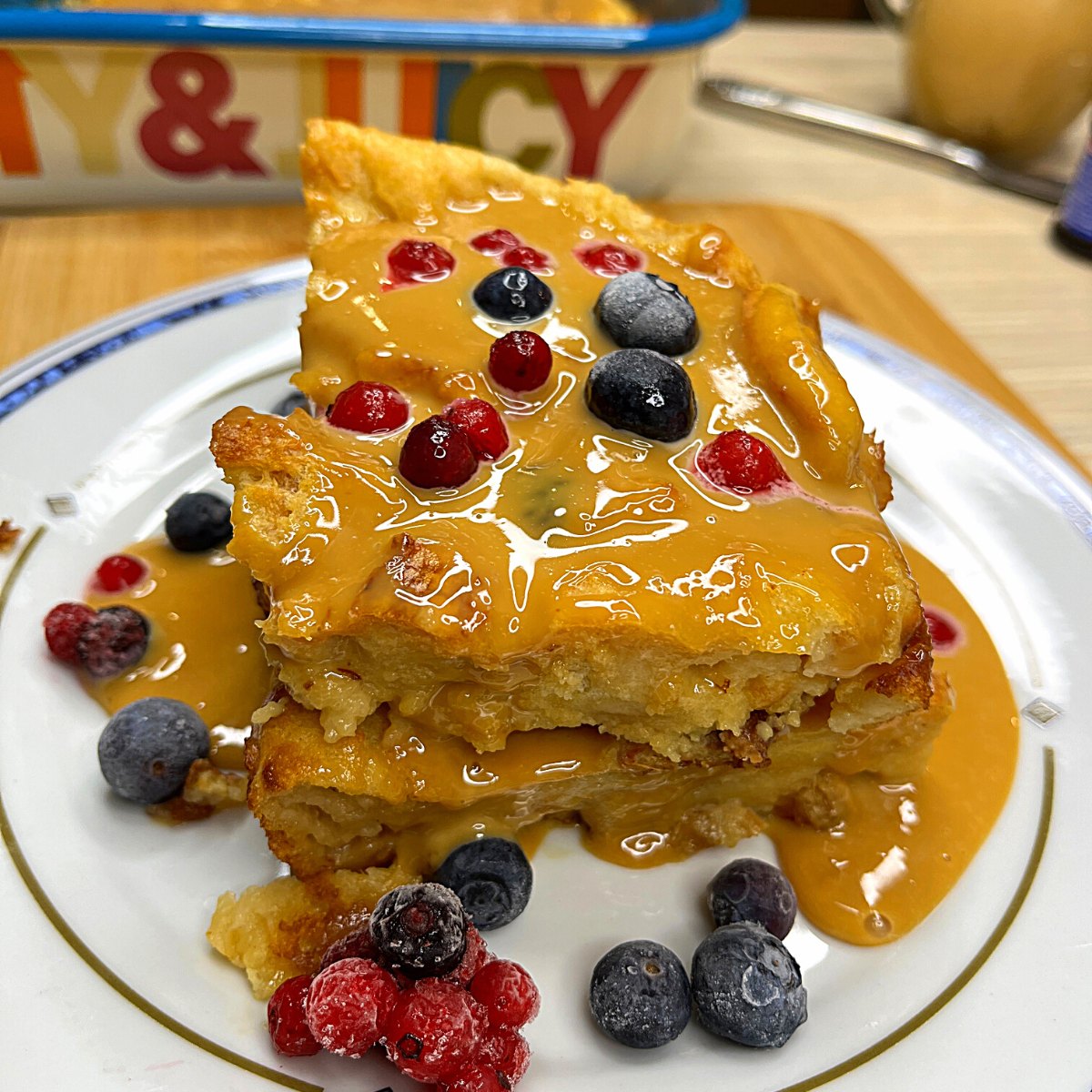 Italian Bread Pudding with Vanilla-Infused Sauce