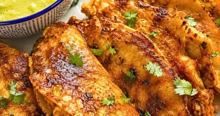 Crispy Mini Garlic Butter Buffalo Chicken Tacos