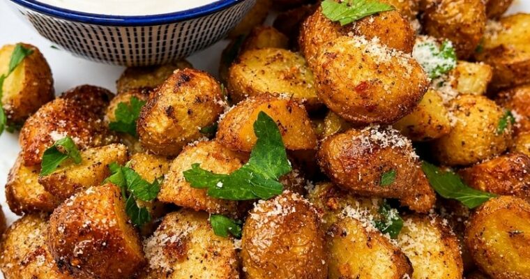 Perfectly Crispy Air Fryer Parmesan Baby Potatoes