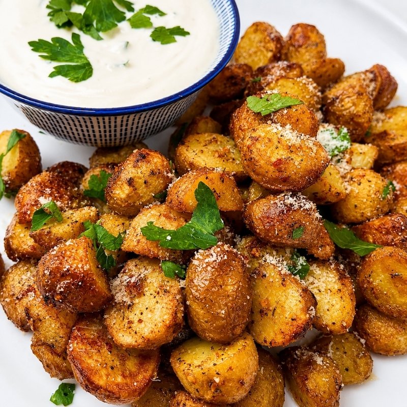 Perfectly Crispy Air Fryer Parmesan Baby Potatoes