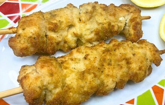 Air Fryer Breaded Chicken Skewers