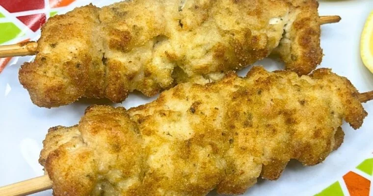 Air Fryer Breaded Chicken Skewers