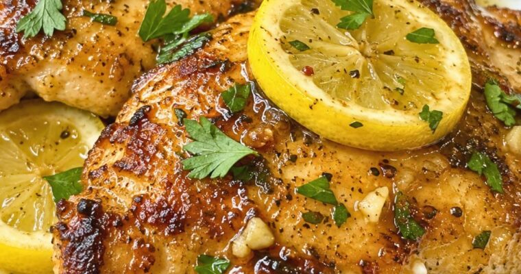 Parmesan Crusted Chicken with Lemon Butter Sauce