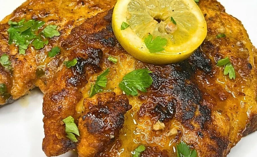 Parmesan Crusted Chicken with Lemon Butter Sauce