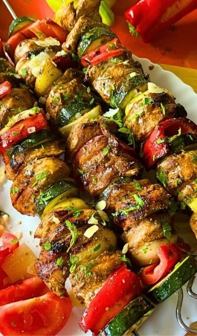 Grilled Chicken Kabobs with Balsamic Marinade