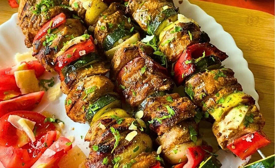 Grilled Chicken Kabobs with Balsamic Marinade