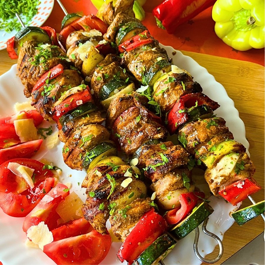 Grilled Chicken Kabobs with Balsamic Marinade