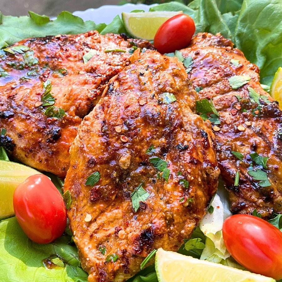 Grilled Mango Chicken Breasts (With a Sweet & Savory Glaze)
