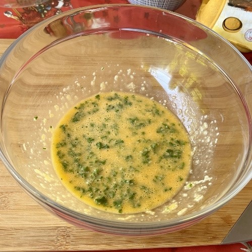 Parmesan egg parsley