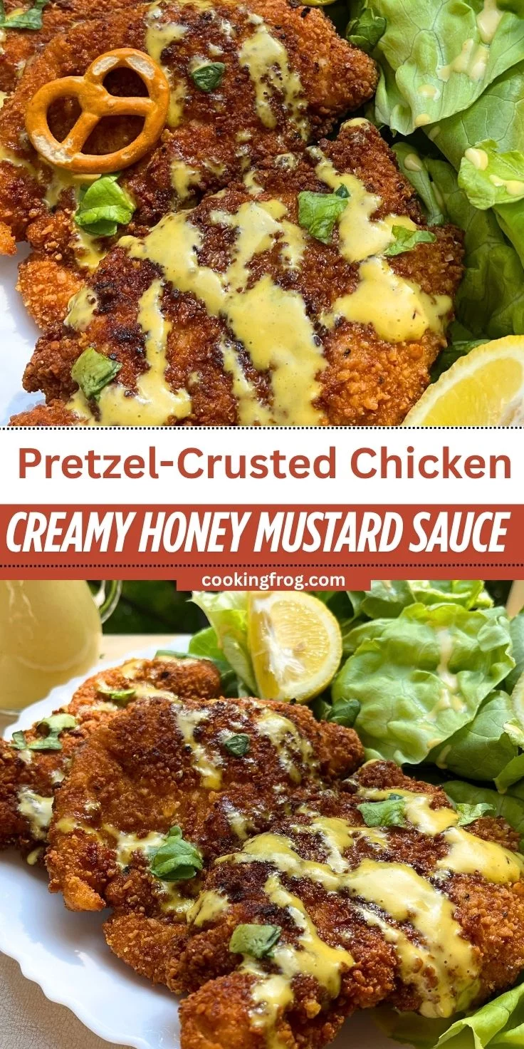 Pretzel Crusted Chicken with Creamy Honey Mustard Sauce 4