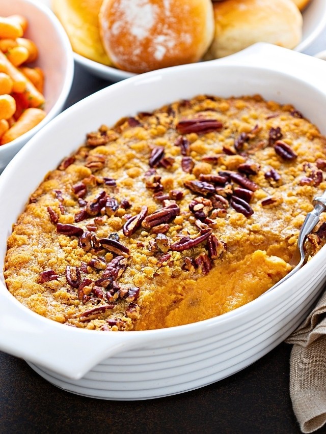 Sweet Potato Casserole with Pecan Crumble and Cranberries 2