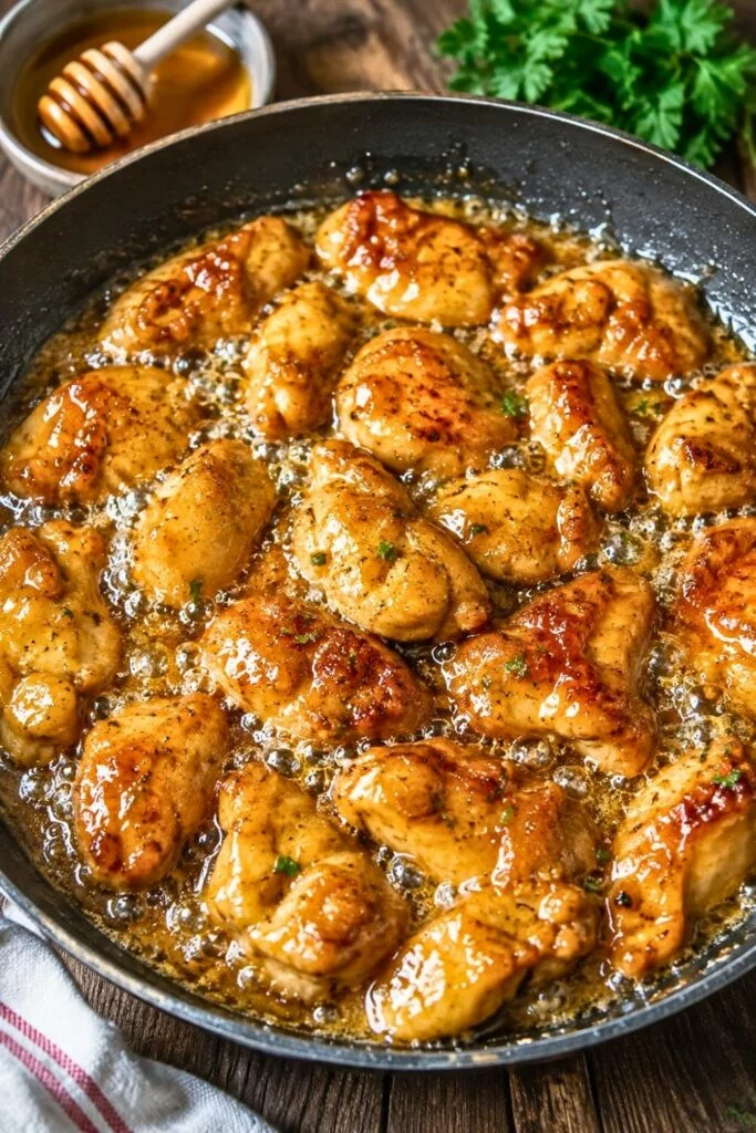 Honey Butter Chicken in a pan