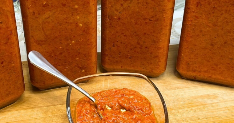 How to Make Ajvar: Roasted Red Pepper Spread (Large Yield)